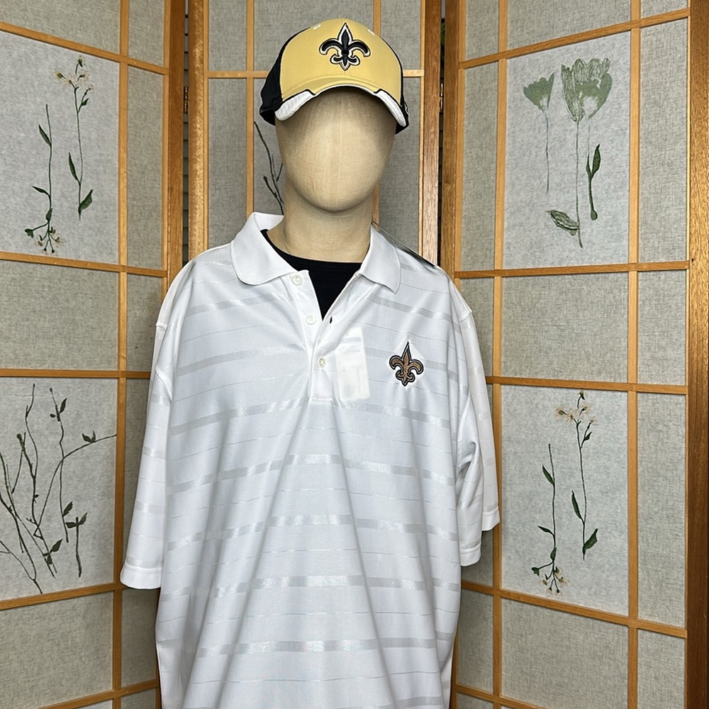 NWT Men's New Orleans Saints Antigua White Tunnel Polo Size XL - Picture 4 of 13